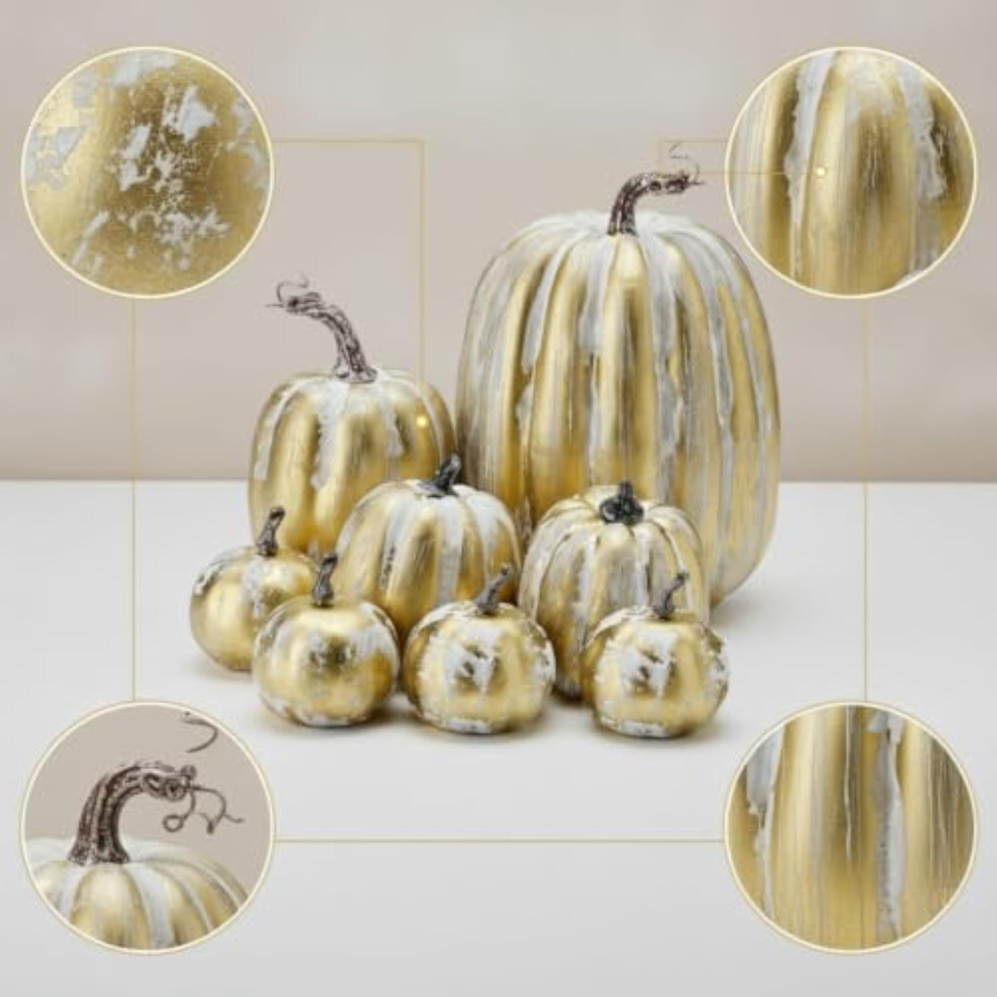 8 Pieces Decorative Assorted Artificial Pumpkins for Home Décor